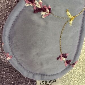 Sonoma Lavender Embroidered Floral Satin Purple Eye Travel Blindfold Sleep Mask